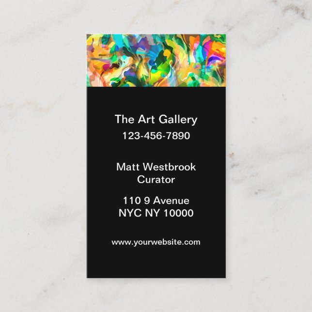 Carte De Visite Art moderne Galerie Format vertical (Devant)