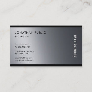 Carte De Visite Art moderne Noir Blanc Design tendance Plaine
