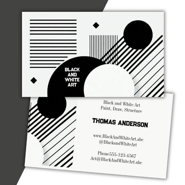 Carte De Visite Art noir et blanc  (Créateur téléchargé)