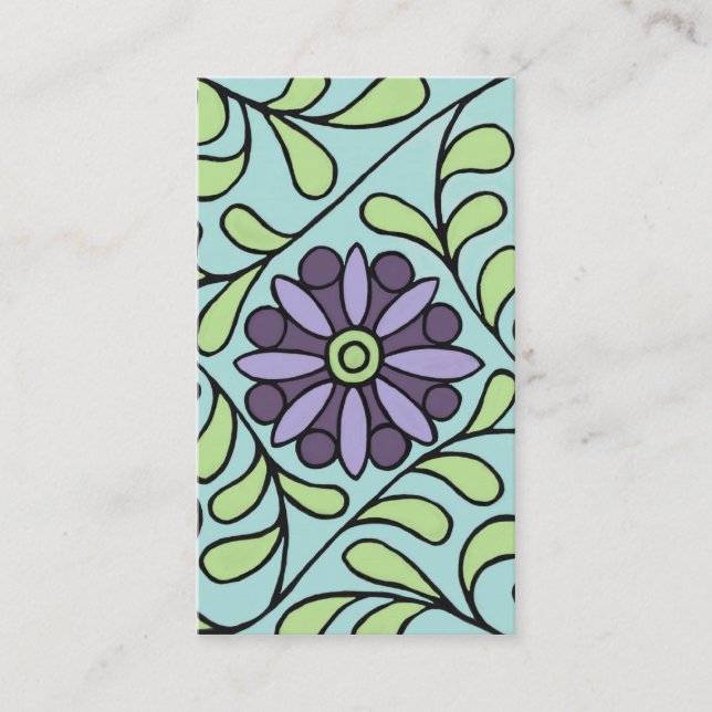 Carte de visite Art Nouveau Fleur et Vin (Devant)