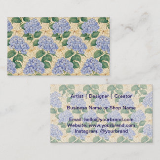Carte De Visite Art Nouveau Hydrangea Pattern with Dragonflies
