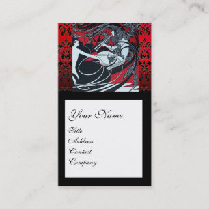 CARTE DE VISITE ART NOUVEAU PAN, CARRÉ BLACK BLACK ROUGE