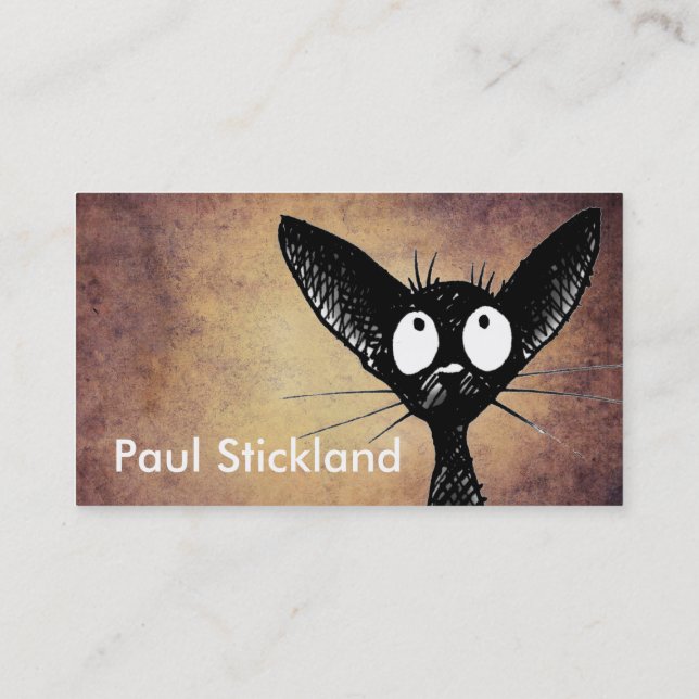 Carte De Visite Art oriental noir de chat (Dos)