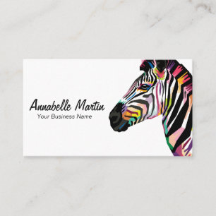 Carte De Visite Art pop coloré Zebra
