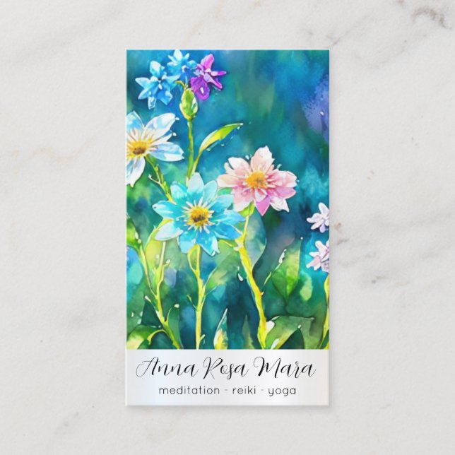 Carte De Visite *~* Art QR Lotus Water Lily FlowersAP67 (Devant)