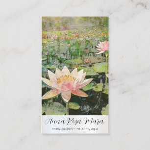 Carte De Visite *~* Art QR Lotus Water Lily FlowersAP67