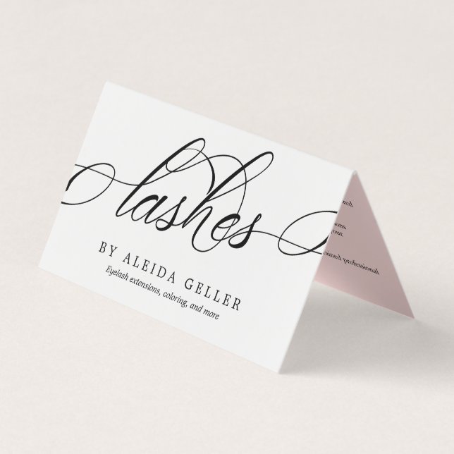 Carte De Visite Art tourbillonnant Script Lash Artist Aftercare (Devant)