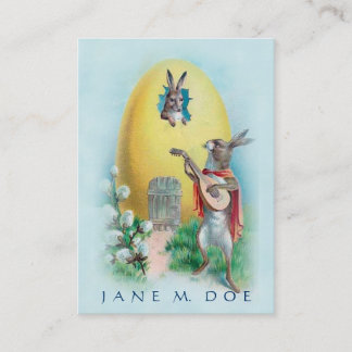 Carte De Visite Art vintage mignon - sérénade de lapin, datant le