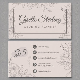 Carte De Visite Art wedding planner Blush Pink Florline