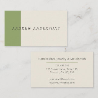 Carte De Visite Artisan Business Card Sage Minimalist Maker Card