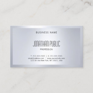 Carte De Visite Artisan Glamour Argent Look Moderne Élégant Top