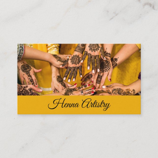 Carte de visite artisanal au henné (Devant)