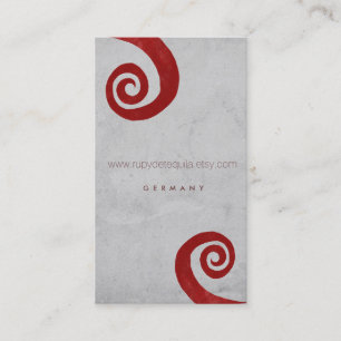 Carte de visite artisanale en spirale rouge en dét