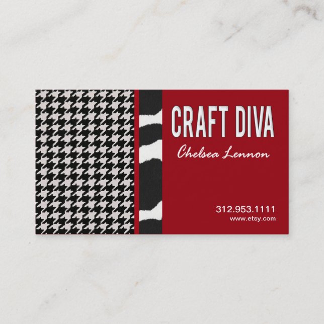 Carte De Visite Artisanat d'artiste de diva de métier tricotant (Devant)