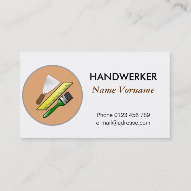 Carte De Visite Artisans (Devant)