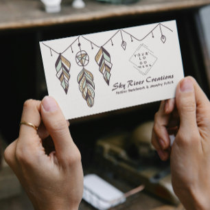 Carte De Visite Artisans en plumes de saumons autochtones d'Amériq