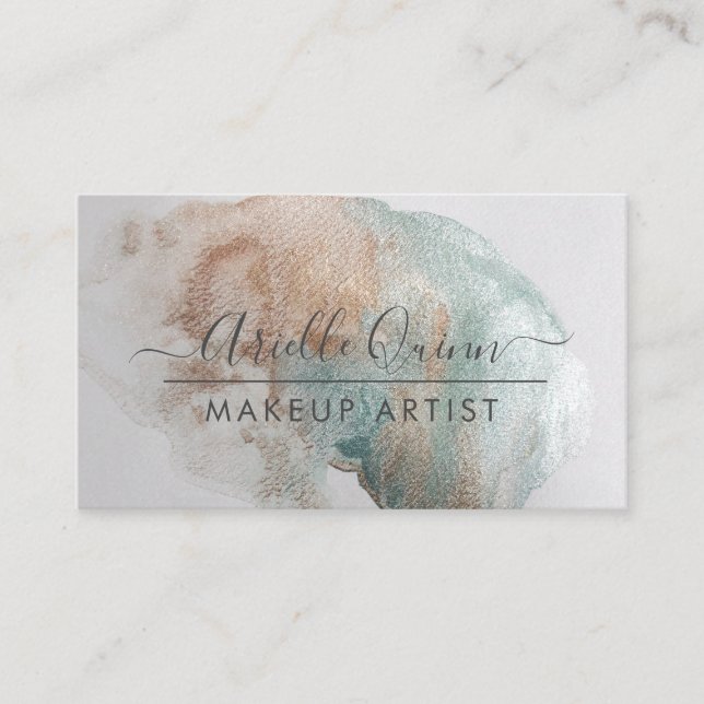 Carte De Visite Artiste Abstrait de maquillage d'aquarelle Iridesc (Devant)