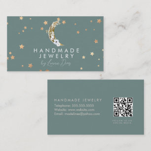 Carte De Visite Artiste de bijoux artisanaux en faux or Moon Star