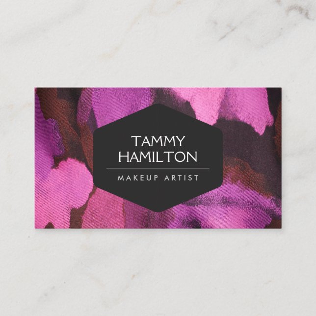 Carte De Visite Artiste de maquillage Abstrait rose (Devant)