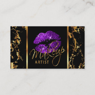 Carte De Visite Artiste de maquillage aux accents d'or et de viole