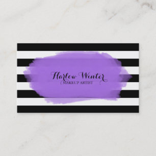 Carte De Visite Artiste de maquillage blanc mauve-noir