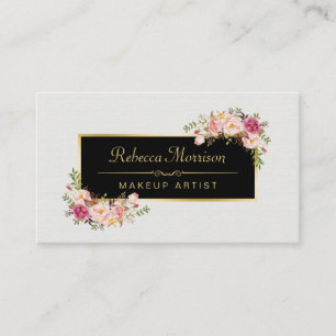 Carte De Visite Artiste de maquillage Boutique Vintage et raffinée