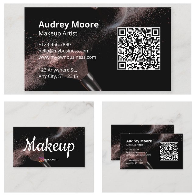 Carte De Visite Artiste de maquillage branché (Trendy Makeup Artist Business Card
)