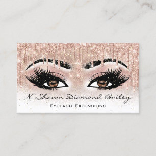 Carte De Visite Artiste de maquillage Brown Eyelash Rose Parties s