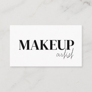 Carte De Visite Artiste de maquillage Code QR noir & blanc élégant