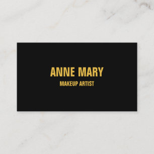 Carte De Visite Artiste de maquillage couleur couleur or noir Cool