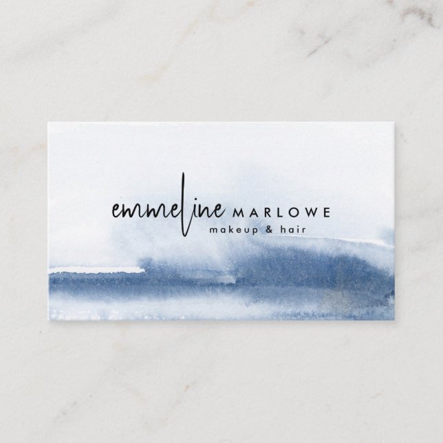 Carte De Visite Artiste de maquillage d'aquarelle Abstraite et che (Devant)