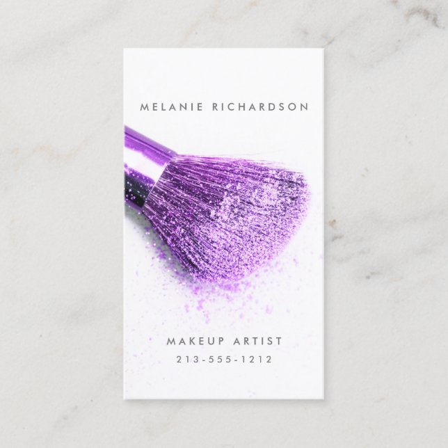 Carte De Visite Artiste de maquillage d'argent ultra violet tendan (Devant)