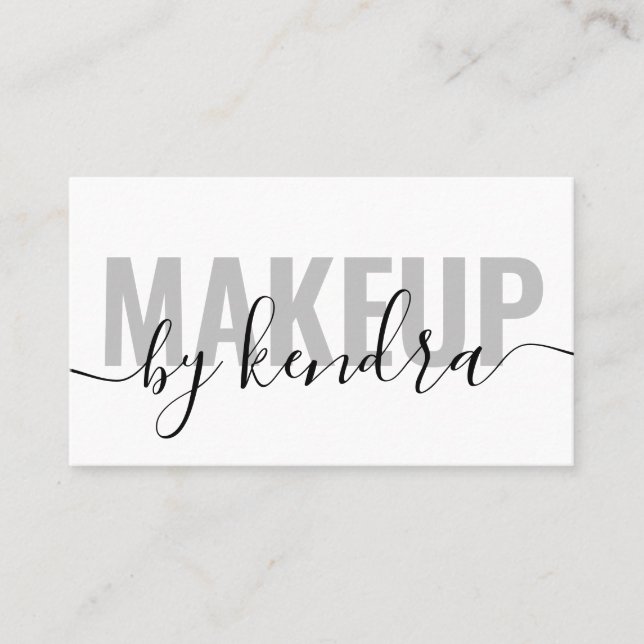 Carte De Visite Artiste de maquillage de script simple et élégant (Devant)