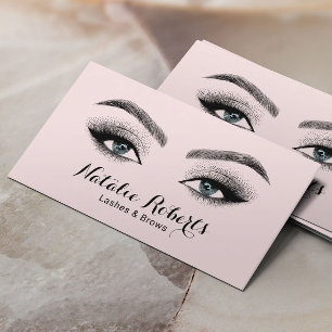 Carte De Visite Artiste de Maquillage des Cils Salon de Beauté Blu