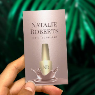 Carte De Visite Artiste de maquillage d'or polonais Rose du Salon
