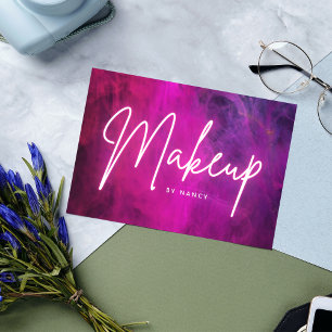 Carte De Visite Artiste de maquillage en néon rose