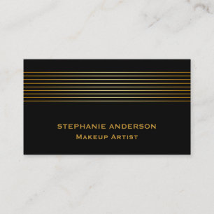 Carte De Visite Artiste de maquillage Gras et Élégant Noir
