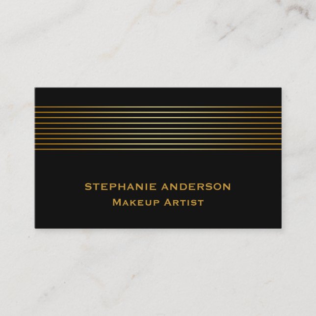 Carte De Visite Artiste de maquillage Gras et Élégant Noir (Devant)