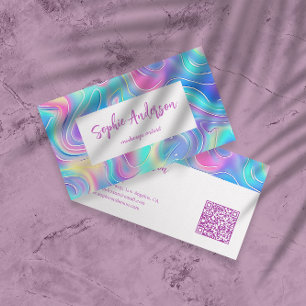 Carte De Visite Artiste de Maquillage Holographique Arc-en-Ciel Mo