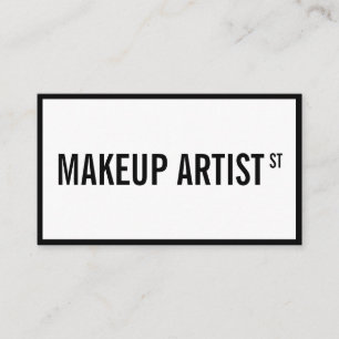 Carte De Visite Artiste de maquillage moderne glam white black str