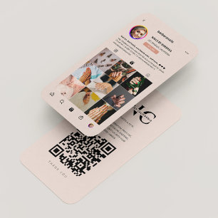 Carte De Visite Artiste de maquillage moderne Lashes Peach Pink In