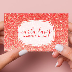 Carte De Visite Artiste de maquillage moderne Red Ombre Parties sc