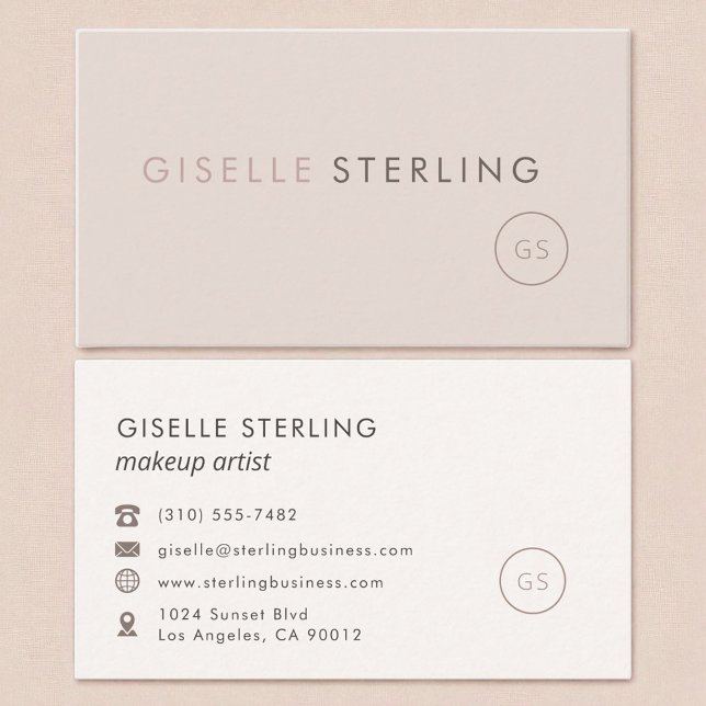 Carte De Visite Artiste de maquillage moderne rose pâle minimalist (Créateur téléchargé)