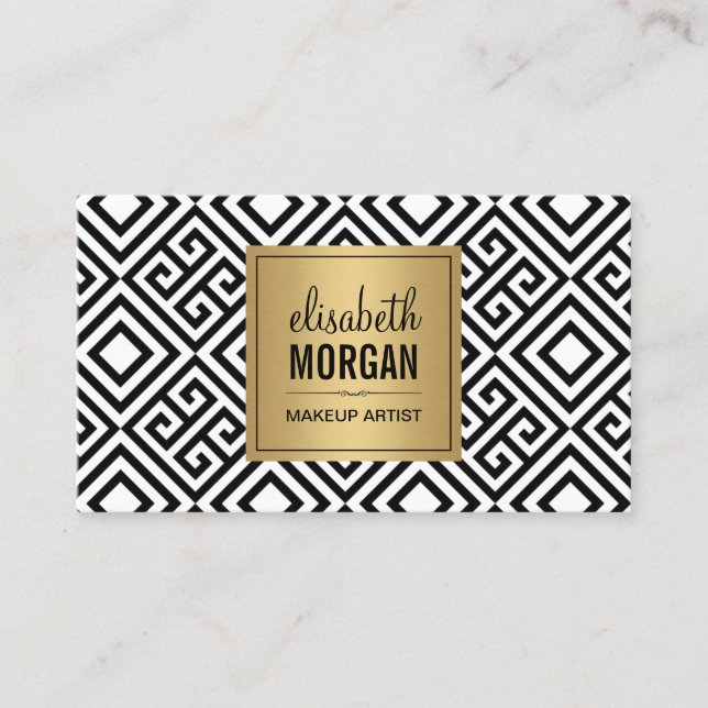 Carte De Visite Artiste de maquillage - Motif Abstrait d'or classi (Devant)