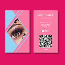 Artiste de Maquillage photo Code QR Bleu & Rose Ch