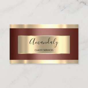 Carte De Visite Artiste de maquillage professionnel Brown Gold Las