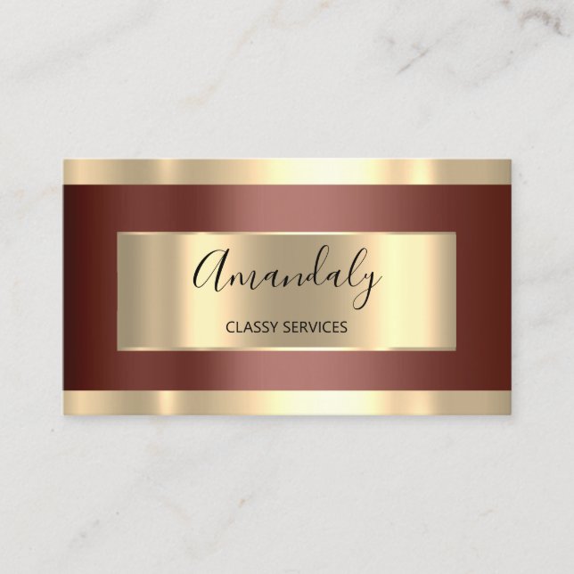 Carte De Visite Artiste de maquillage professionnel Brown Gold Las (Devant)