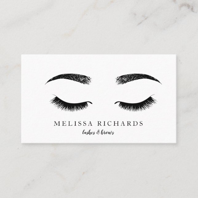 Carte De Visite Artiste de maquillage professionnel des cils Noir (Devant)