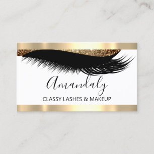 Carte De Visite Artiste de maquillage professionnel Eyelash Gold W
