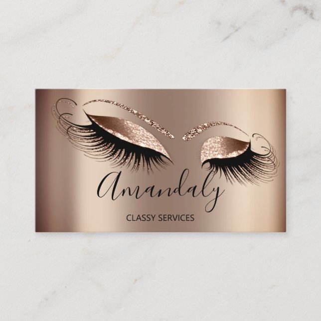 Carte De Visite Artiste de maquillage professionnel Eyelashes Rose (Devant)